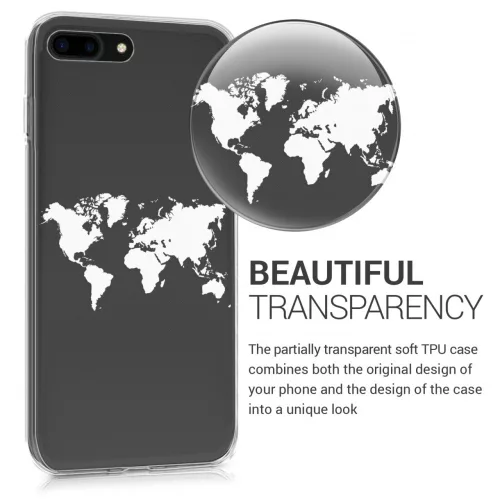 Husa Apple iPhone 8 Plus / iPhone 7 Plus, Silicon, Alb, 45352.02