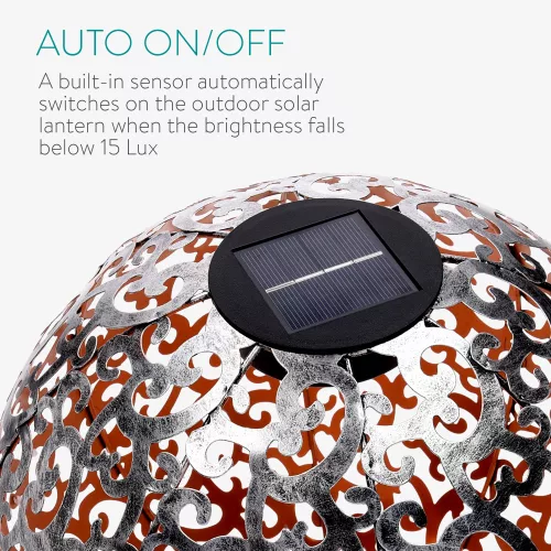 Lampa solara de exterior Navaris, Iluminare LED, 30 cm, Pornire/oprire automata, 47537.01