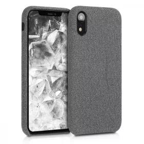 Husa Apple iPhone XR, Textil, Gri, 46974.02