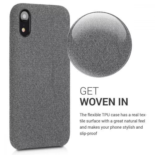 Husa Apple iPhone XR, Textil, Gri, 46974.02