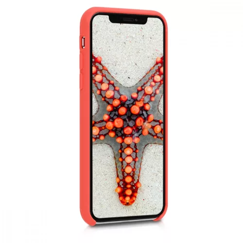 Husa Apple iPhone X / iPhone XS, Silicon, Portocaliu, 46313.69