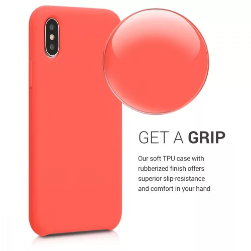 Husa Apple iPhone X / iPhone XS, Silicon, Portocaliu, 46313.69