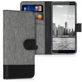 Husa Nokia 1 Plus, Textil, Gri, 48021.01