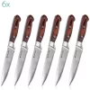 Set 6 cutite pentru friptura cu maner din lemn Navaris, 48114.01.06