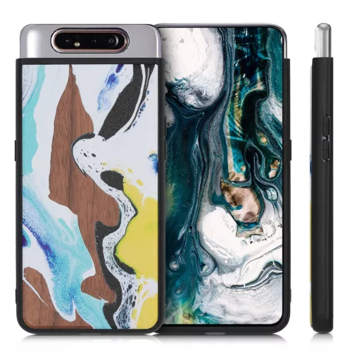 Husa Samsung Galaxy A80, Lemn, Maro, 48664.01