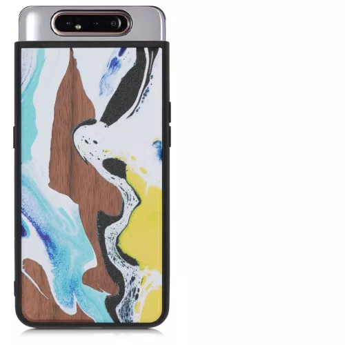 Husa Samsung Galaxy A80, Lemn, Maro, 48664.01