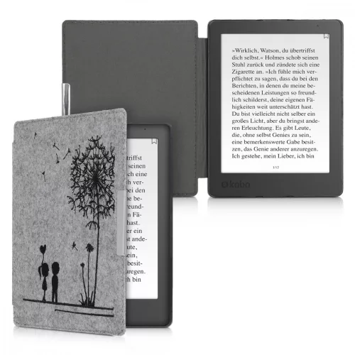 Husa pentru Kobo Aura H2O Edition 2, Textil, Gri, 49111.01
