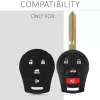 Husa Cheie Auto pentru Nissan - 4 Butoane, Silicon, Negru, 49187.01