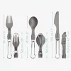 Set tacam din 3 piese din titan pentru camping Navaris, Cutit, Furculita, Lingura, 46937.03
