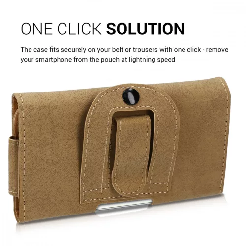 Husa Universala telefon, Piele ecologica, Maro, 49434.05
