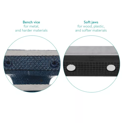 Menghina Navaris 150 mm, baza rotativa 360 de grade, prindere 135 mm, falci moi, fonta, negru, metal