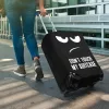 Husa pentru troler marime XL, Kwmobile, Negru/Alb, Lycra, 45230.4.01