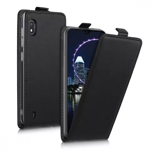 Husa Samsung Galaxy A10, Piele ecologica, Negru, 49823.01