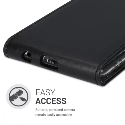 Husa Samsung Galaxy A10, Piele ecologica, Negru, 49823.01