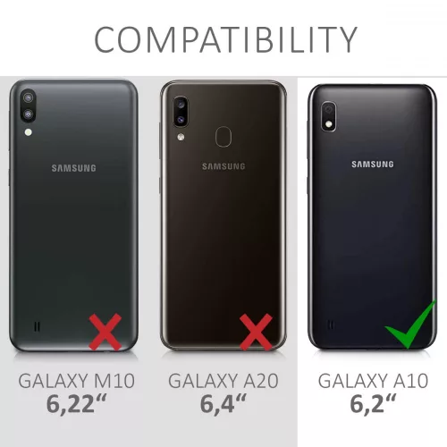 Husa Samsung Galaxy A10, Piele ecologica, Negru, 49823.01