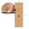Saltea yoga Navaris Cork, 183x61x0.5 cm, linii de aliniere, aderenta naturala, bej, pluta/TPE
