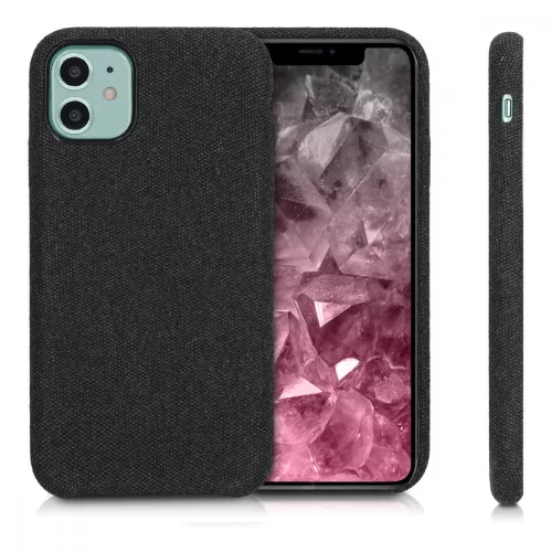 Husa Apple iPhone 11, Textil, Negru, 49805.01