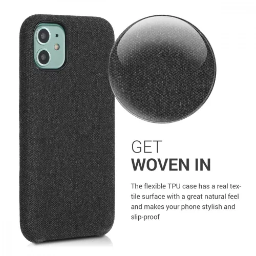 Husa Apple iPhone 11, Textil, Negru, 49805.01