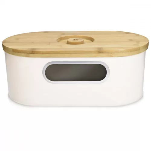Cos de paine cu capac de bambus, 34,2 x 18,6 x 13 cm, 50595.01