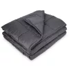 Patura grea Navaris, 135x200 cm, 8.8 kg, cu perle de sticla, gri, sticla/poliester/bumbac