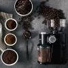 Rasnita electrica cafea Navaris, reglaj macinare, pentru espresso/filtru, negru, plastic