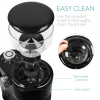 Rasnita electrica cafea Navaris, reglaj macinare, pentru espresso/filtru, negru, plastic