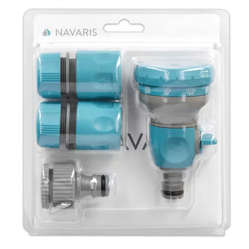 Set 4 conectori pentru furtun Navaris, Duza, Kit robinet, Conector furtun, 51021.01