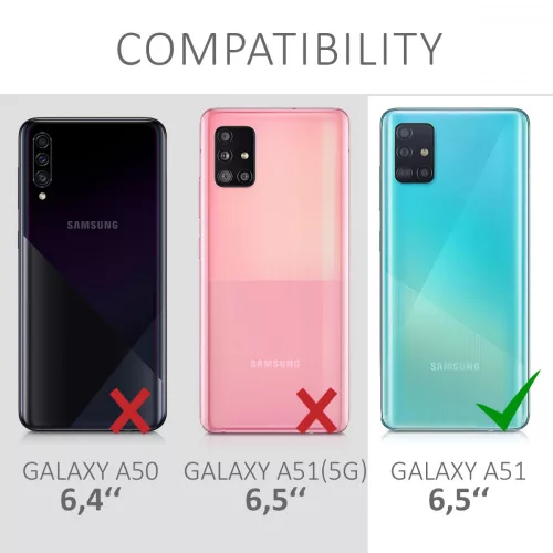 Husa Samsung Galaxy A51, Piele ecologica, Negru, 51202.01