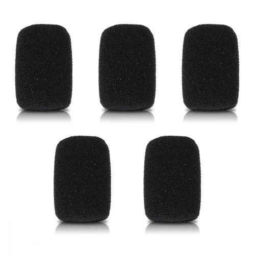 Set 5 Huse pentru microfon 1.8 x 2x 0.8 cm, Kwmobile, Negru, Spuma cu memorie, 51271.02