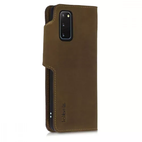 Husa Samsung Galaxy S20, Piele naturala, Maro, 51445.05