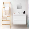 Scara suport prosoape Navaris, 170x56x3 cm, organizator mobil, picioare silicon, maro, silicon/bambus