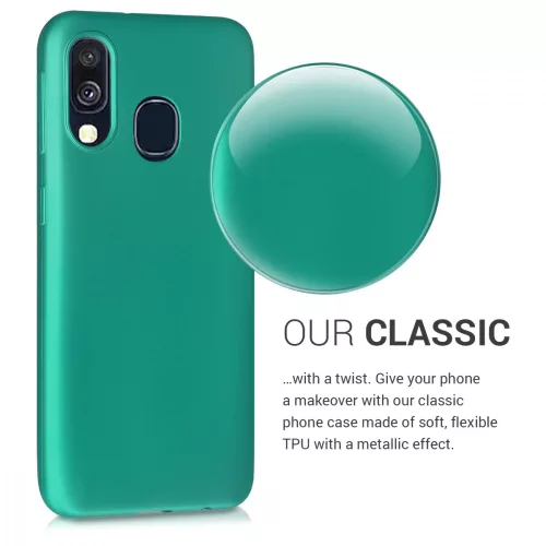 Husa Samsung Galaxy A40, Silicon, Verde, 48546.128