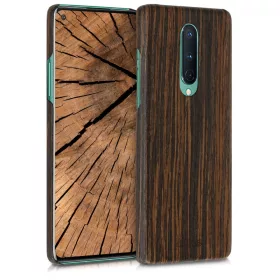 Husa OnePlus 8, Lemn, Maro, 51868.01