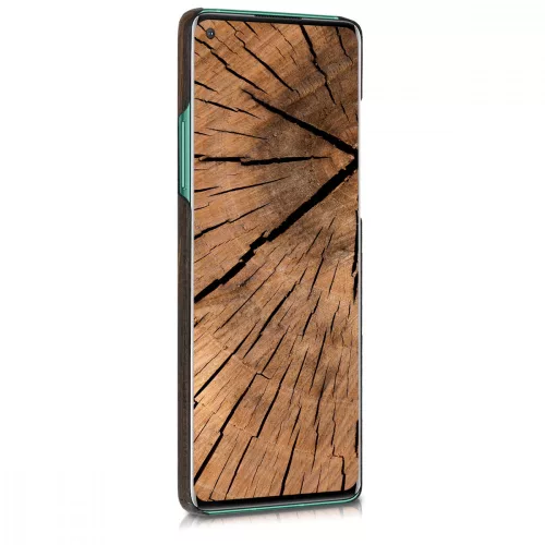 Husa OnePlus 8, Lemn, Maro, 51868.01