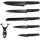 Set 5 cutite de bucatarie Navaris din otel inxoidabil, 1 cutit de curatat din ceramica, Negru, 48366.06.02