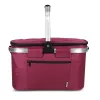 Geanta pliabila de picnic cu maner Navaris, 27 L, Izolata, Bordo, 45859.13