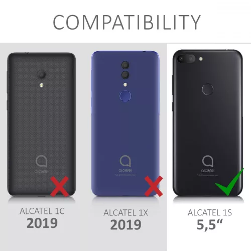 Husa Alcatel 1S (2019), Textil, Roz, 48090.10