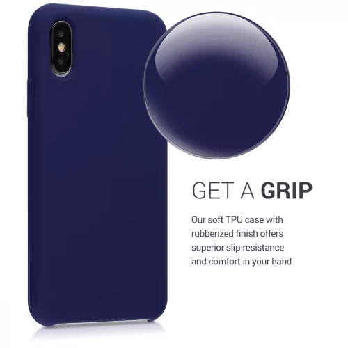 Husa Apple iPhone X / iPhone XS, Silicon, Albastru, 46313.182