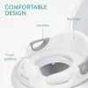 Reductor toaleta copii Navaris, cu capac si manere, 36x32x18 cm, antialunecare, alb, polipropilena/PVC