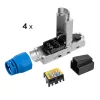 Set 4 Mufe CAT8 RJ-45 pentru cabluri Ethernet CAT8 ecranate, Kwmobile, Multicolor, Metal, 52519.04