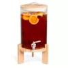 Dozator de bauturi din sticla Navaris cu robinet si stand, 7 l, Maro, 46785.05