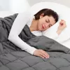 Patura grea Navaris, 135x200 cm, 4.8 kg, cu perle de sticla, gri, sticla/poliester/bumbac