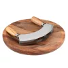 Set tocator rotund si cutit semicircular Navaris, 24x24x3 cm, pentru ierburi aromatice, 52978.01
