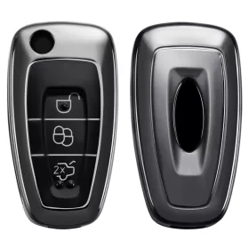   Husa Cheie Auto pentru Ford - 3 Butoane, Silicon, Negru, 48039.95