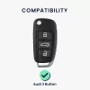 Husa Cheie Auto pentru Audi - 3 Butoane, kwmobile, Silicon, Negru, 53134.03