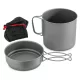 Set oala si tigaie pentru camping din titan Navaris, 1100 ml si 450 ml, 53304.01