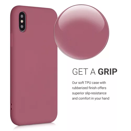 Husa Apple iPhone X / iPhone XS, Silicon, Roz, 52975.167