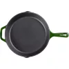 Tigaie adanca rotunda din fonta cu maner Navaris - 30 cm, Verde inchis, 53784.02
