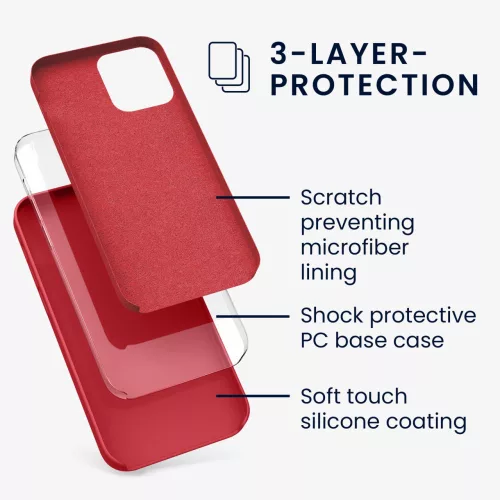 Husa Apple iPhone 12 / iPhone 12 Pro, Silicon, Rosu, 52641.208