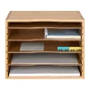 Organizator documente Navaris, 33x24.5x26 cm, rafturi reglabile, birou, maro, bambus